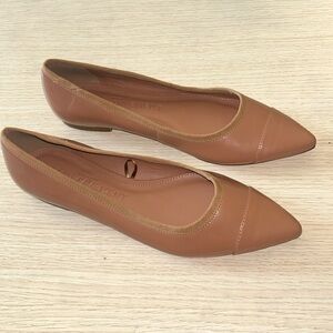 Rebecca Allen Fresh Pavement Brown Patent Leather Pointed Toe Ballet Flats